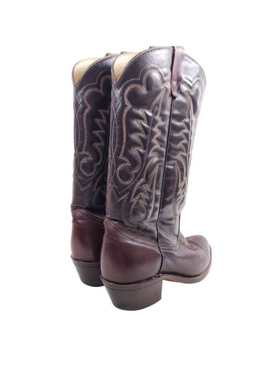 Texas Mens Size 9.5 Brown Leather Cowboy Boots Western Style main image 2